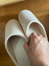 优调室内静音拖鞋女软底棉麻秋冬保暖居家四季情侣棉拖鞋 奶咖色 38-39 【适合日常37-38的脚拍】 实拍图
