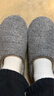 内泊（NEIBO）乳胶棉拖鞋男冬季天大码女士室内家居鞋防滑防臭橡胶软底羊毛灰38 实拍图
