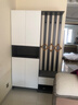 椰果 鞋柜玄关一体柜入户进门口家用大容量门厅衣帽置物架屏风隔断柜 深灰配白挂衣架右边 120厘米长 实拍图