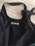 洲克（ZOKE）ZOKE泳衣女连体三角修身遮肚温泉女士游泳衣119601105 黑色 3XL 实拍图