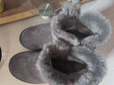 红蜻蜓雪地靴冬款厚底羊毛加绒短靴女鞋防寒保暖女雪地女棉鞋WLC43471 灰色 39 实拍图