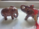 锦礼嘉大象摆件招财象一对客厅电视酒柜玄关工艺装饰品摆设乔迁开业礼品 中号檀木色 如意招财象 一对 实拍图