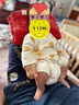 婧麒（JOYNCLEON）婴儿连体衣纯棉长袖款新生儿哈衣男女宝宝春秋无骨爬服婴儿衣服 曲奇饼干 59cm 实拍图