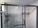 箭牌（ARROW）黑色淋浴房玻璃隔断干湿分离浴屏浴房家用简易一字型卫生间浴房 1.6-1.69m 雅黑 极简风 【2099】 实拍图