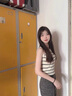 VEOX夏秋季套装女2025新款大码女装气质衬衫阔腿裤显瘦三件套潮 杏色背心+白色衬衫+黑色裤 L _[建议100-120斤] 实拍图