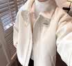 宾迪肯（BINDIKEN）羊羔毛绒棉衣外套男冬季棉服潮牌宽松青少年冬装加绒加厚保暖衣服 A071-089白色 （版型偏大一码） L 实拍图