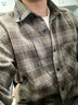 磨毛长袖衬衫格子美式重磅休闲风大码青年上衣秋冬加绒工装外套男 咖色 Z956 XL 建议146-160斤 实拍图