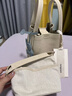 Songmont中号菜篮子系列女设计师款头层牛皮大容量通勤手提包 奶昔白 帆布内胆 现货 实拍图