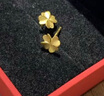 中国黄金（CHINA GOLD）黄金耳钉女足金四叶草耳钉素金耳饰首饰七夕情人节生日礼物送女友 【京速达】足金耳钉【一对】约0.8-0.9g 实拍图