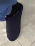 内泊（NEIBO）乳胶棉拖鞋男冬季天女士室内家居鞋大码防滑防臭橡胶软底羊毛蓝48 实拍图