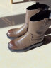 Bata时装靴女冬季商场新款英伦风通勤百搭牛皮中筒靴ANJ60DZ3 啡色-单里 38 晒单实拍图