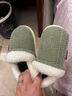 牧童儿童棉拖鞋男冬加绒保暖家居鞋室内软底亲子包跟棉鞋女 艾叶绿180 实拍图