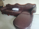 淘美庭美式复古真皮沙发实木牛皮沙发组合欧式古典奢华客厅家具转交沙发 单人位 实拍图