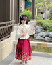 女童国风冬装马面裙套装过年拜年服冬季儿童秋冬新年汉服喜庆唐装 裙子+上衣+披风 130 晒单实拍图