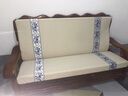 添富贵 木沙发坐垫带靠背连体老式实木沙发垫红木联邦椅春秋椅座垫防滑 繁华盛世米白 55cm*50cm 单人位 *65cm高靠背 实拍图