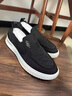 沙驰男鞋休闲鞋春秋季新款套脚休闲布鞋男士驾车鞋一脚蹬懒人鞋乐福鞋 黑色 39 【皮鞋码】 实拍图
