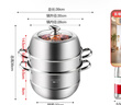 美厨（maxcook）蒸锅 304不锈钢30CM三层蒸锅 加厚复底汤锅 燃气电磁炉通用 实拍图
