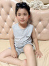 曼妮朵男童睡衣夏季薄款儿童男孩全棉无袖中大童夏天背心纯棉家居服套装 N1103【背心套装】 165 L码建议160-165cm 实拍图
