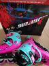 金峰F6轮滑鞋儿童专业溜冰鞋男女童可调节旱冰滑冰鞋初学直排轮平花鞋 粉色单鞋+送大礼包 L 大码(36-39适合10岁+) 实拍图