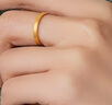 明牌珠宝黄金戒指男女款 足金古法平安无事戒素圈对戒礼物AFM0156工费150 戒指 19号 约2.14克 实拍图