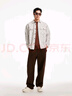 杰克·琼斯（JACK&JONES）春秋新款宽松翻领格纹花呢潮流百搭小香风外套长袖衬衫夹克男款 石灰花灰G01 常规 L 实拍图