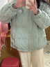 茵曼（INMAN）鸭绒九江羽绒服冬女装新款休闲立领落肩宽松外套大衣上衣 浅灰绿 XL 实拍图