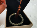 欧梵洛 石玉料星月手串海南原生态翡翠绿阴皮星月菩提男女单圈佛珠 【幽灵绿】星月9x8mm 实拍图