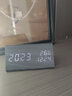 微光翼LED电子温度计湿度计室内婴幼儿童房家用高精度创意木头时钟闹钟 充电款【黑木白字-三角形】 实拍图