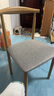 顺喆餐椅家用牛角椅子铁艺仿实木纹靠背凳子简约餐厅咖啡奶茶店休闲椅 原木纹灰麻布单椅 实拍图