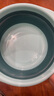 初舍（CHUSHE）折叠脸盆塑料盆 婴儿洗衣脸盆宿舍学生家用 便携式旅行加厚耐用 中号蓝白+1个挂钩 实拍图