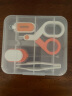 日康（rikang） 婴儿护理五件套宝宝剪刀 指甲钳 耳勺 夹子 锉 RK-X4028  橘白 实拍图
