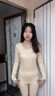 CleainKorte保暖内衣女加绒加厚发热德绒抗静电内搭无痕男士秋衣秋裤保暖套装 倍暖-女【含羊绒蛋白】裸粉色 M 实拍图