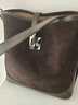 百丽包包女包质感通勤绒面单肩斜挎水桶包F9694CX4 啡色 F 实拍图