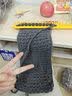 梦多福围巾手工编织diy 小熊手织围巾送女友毛线编织diy材料包 小熊围巾深灰色 1盒 送男友送女友+礼袋 实拍图