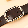 牛当家皮带女头层牛皮圆扣装饰细腰带女简约时尚百搭5316 深咖色 105cm 实拍图