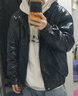 迪伽达美式复古夹克男韩版潮流时尚秋冬新款皮衣男ins宽松百搭个性外套 WYXH-Y7714黑色 加绒 XL [建议105斤-120斤】 实拍图