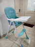 友彩可折叠宝宝餐椅酒店多功能商用吃饭座椅婴儿家用饭店儿童餐桌椅子 折叠款/洛克蓝+舒适软垫+单餐盘 实拍图