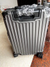 左汀行李箱铝框拉杆箱加厚结实抗压旅行箱登机箱大容量学生密码箱皮箱 铁灰色 20英寸，可登机，适合短途出差 实拍图