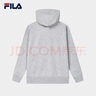 FILA 斐乐官方情侣款连帽卫衣秋季新款纯棉宽松针织长袖上衣加绒 云雾花灰-MG M 实拍图