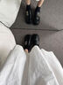 旻胜黑色乐福鞋女2025新款厚底玛丽珍单鞋通勤英伦风小皮鞋配裙子时尚 低跟黑色玛丽珍乐福鞋37码 实拍图
