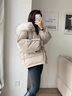 颂简依羽绒棉服女2025年冬季新款小个子棉衣女百搭加厚面包服棉袄外套 米白色 S 实拍图