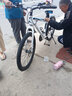 WELLCLS 山地车自行车成人男变速越野单车双减震赛车学生青少年女 顶配版-白蓝色【辐条轮】 24寸24速【身高：145-165cm】 实拍图