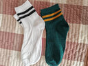 橙子工坊春夏季复古双杠袜子男复古撞色保暖中筒袜日韩袜学院风 2双随机色 均码 实拍图