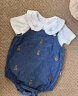 Auro Mesains夏季婴儿三角哈衣可爱小熊刺绣纯棉蓝色牛仔布背带包屁衣薄软 背带包皮衣 59cm/1-3M 晒单实拍图