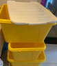 茶花塑料衣物收纳箱棉被整理箱58L 黄色 3个装 带轮 实拍图