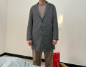 【羊毛有限公司】GXG男装 商场同款极简系列灰色简约时尚长大衣 2022年冬季新款 中灰色 175/L 晒单实拍图