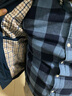 罗蒙（ROMON）磨毛格子加绒加厚长袖衬衫男士秋冬中年商务休闲保暖衬衣爸爸装 1488田蓝格 40 175 实拍图