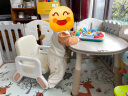 曼龙儿童学习桌宝宝写字游戏桌可升降可调节花生桌豌豆桌写字台米黄色 实拍图