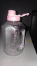 SZTAA大容量运动水杯水壶顿顿桶男士健身饮用塑料水瓶捅吸管2000ml吨桶 透白粉1800ml 实拍图