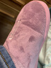 惠夫人情侣包跟棉拖鞋女冬天室内家用保暖防滑家居毛绒男士棉鞋 字母包跟 栗紫 38-39 (适合37-38码穿) 实拍图